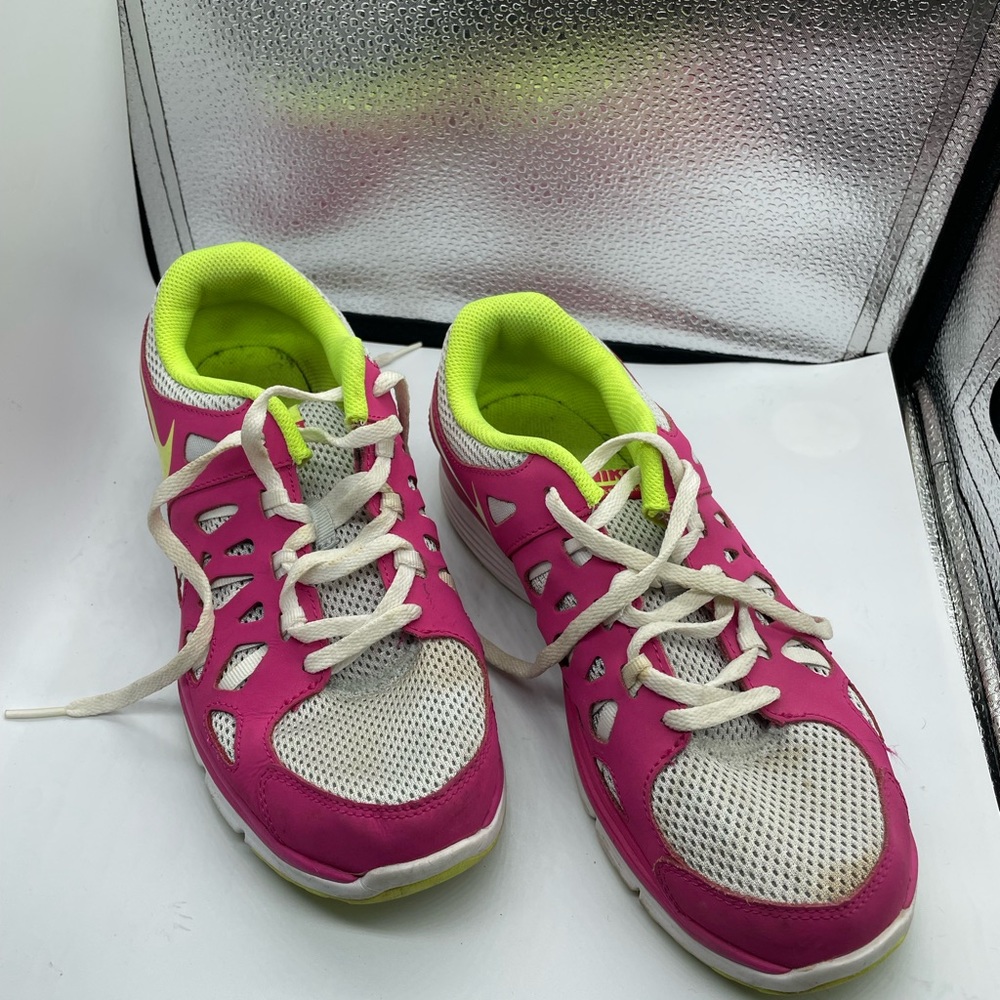Nike pink white and green size 7 sneakers